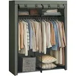 SONGMICS Portable Closet Wardrobe 55.1 x 16.9 x 68.5 Inches Sage Green