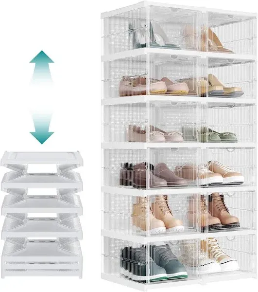 SONGMICS Pack of Stackable Shoe Boxes