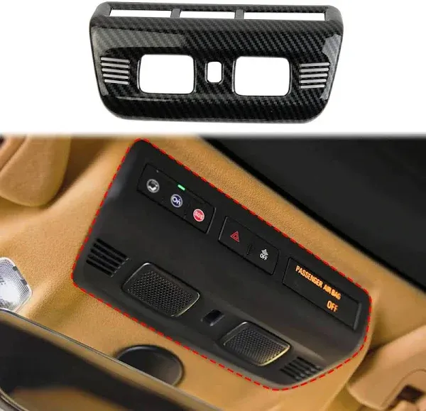 Carbon fiber roof reading light control panel trim fit for Chevrolet Corvette C8