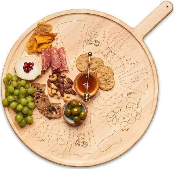 Meg Quinn Wooden Round Charcuterie Map Board