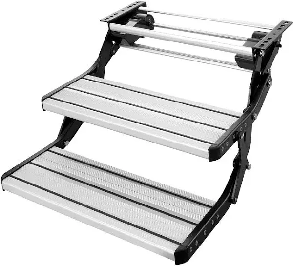 VEVOR RV Steps 2-Step Retractable RV Stairs 440 lbs Load Capacity Aluminum Alloy Steps