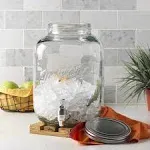 Tabletops Unlimited Mason Glass Drink Dispenser with Metal Lid, Clear, 3 Gallon