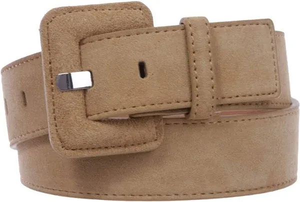 beltiscool 1 1/2" Inch Stitching-Edged Suede Leather Belt