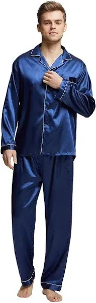 TONY &amp; CANDICE Men&#039;s Classic Satin Pajama Set Sleepwear