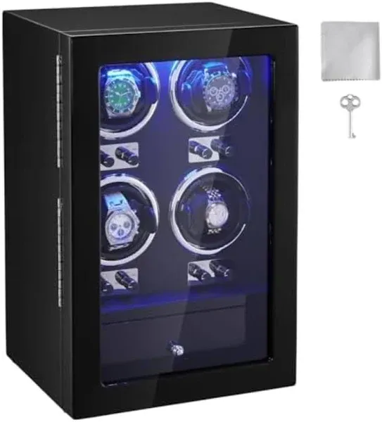 VEVOR Dual Automatic Watch Winder with Blue LED Light