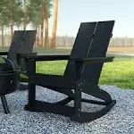 Modern All-Weather Poly Resin Adirondack Rocking Chair for Indoor/Outdoor Use