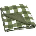 Muslin Cotton Blankets | Green Buffalo Quilt | Parker Baby Co.