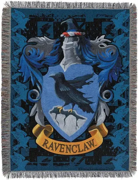 Harry Potter Ravenclaw Crest Woven Tapestry Throw Blanket