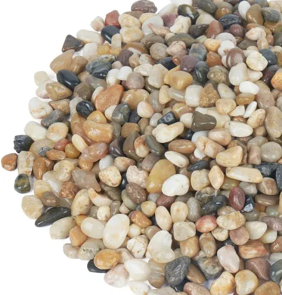 5 Pounds Pebbles for Plants, 3/8 to 1/2 Inch Decorative Rocks for Vase, Succulents, Highly Polished, Mixed Color