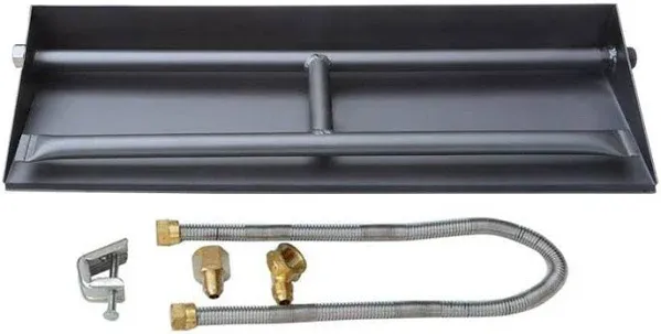 Stanbroil Stainless Steel Natural Gas Fireplace Dual Flame Pan Burner Kit