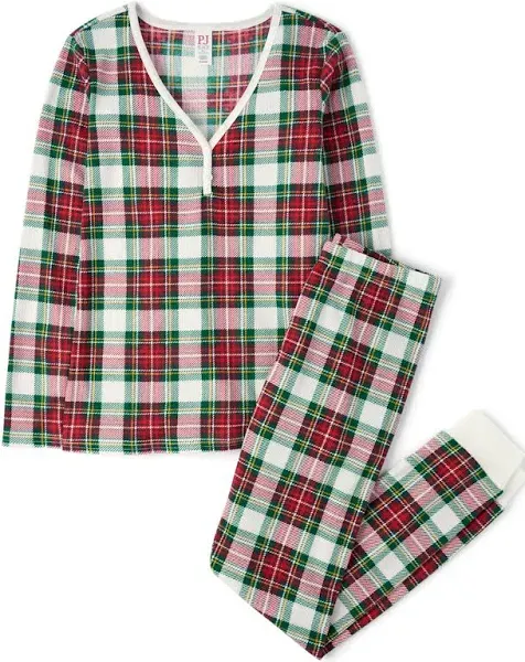 The Children's Place Women's Matching Plaid Thermal Pajamas Set