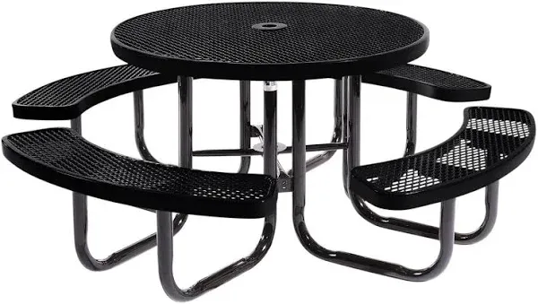 Coated Outdoor Furniture Heavy-Duty Portable Outdoor Picnic Table with Umbrella Hole