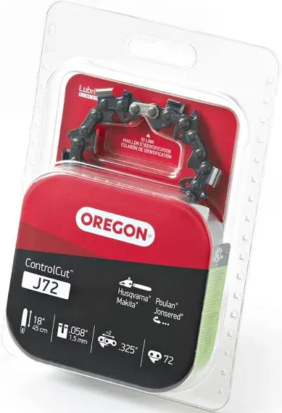 Oregon J72 ControlCut 18-Inch Chainsaw Chain, Fits Husqvarna, Makita, Poulan, Jonsered Grey