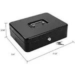 Cash Box with Money Tray and Combination Lock Metal Money Box for Cash Regist...