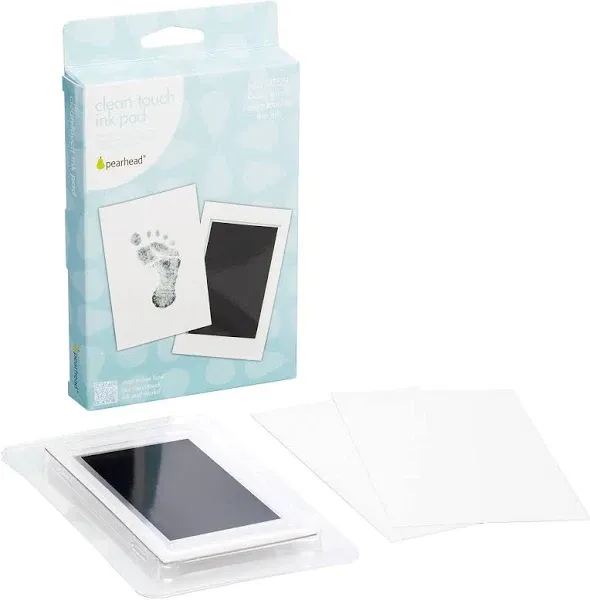 Pearhead Newborn Baby Handprint Or Footprint Clean-Touch Ink Pad Kit, No Mess Ba