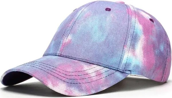 Cotton Tie Dye Low Profile Cap Hiphop Baseball Cap Fashion Dad Hat Blue Purple