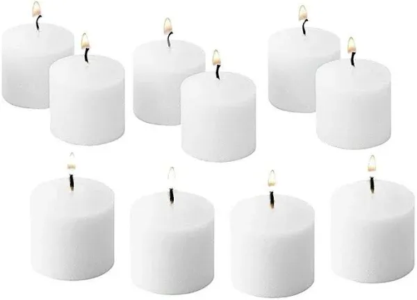 D'light Online Unscented Votive Candles - for Birthdays, Baby Shower, Home Decoration and Weddings (White, 8 Hour - Set of 72)