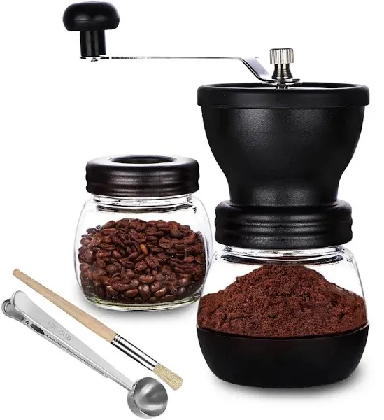 New! PARACITY Manual Coffee Bean Grinder with Ceramic Burr, 11oz grinder, Clear