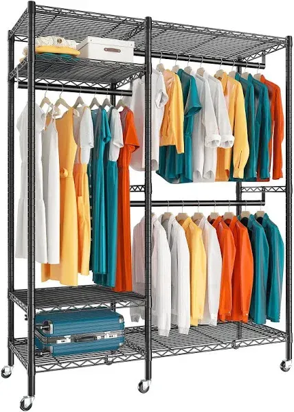 Raybee Heavy Duty Clothes Rack with Wheels