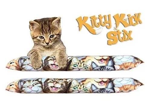 Kitty Kick Stix 15" Original Catnip Kicker Toy (Set of 2), Handmade in USA by Cat Lovers, Interactive Natural Cat & Kitten Toy, Packed with 100% Potent Catnip for All Breeds (Cat Selfie)