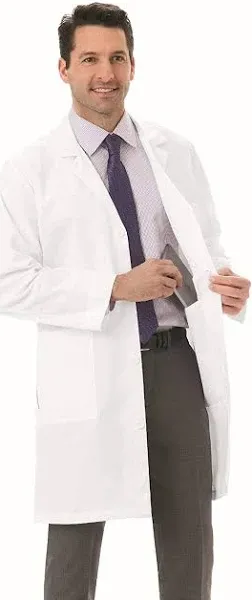 Meta Men's 38" Lab Coat White