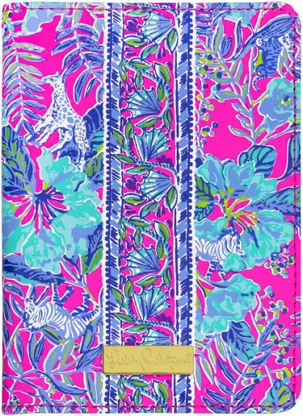 Lilly Pulitzer Vegan Leather Passport Holder, Cute Passport Cover, Travel Wallet with Credit Card Slots, Lil Earned Stripes