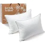 Fern and Willow Plush Cooling Gel Pillow Set, King, 2 Pack - White--