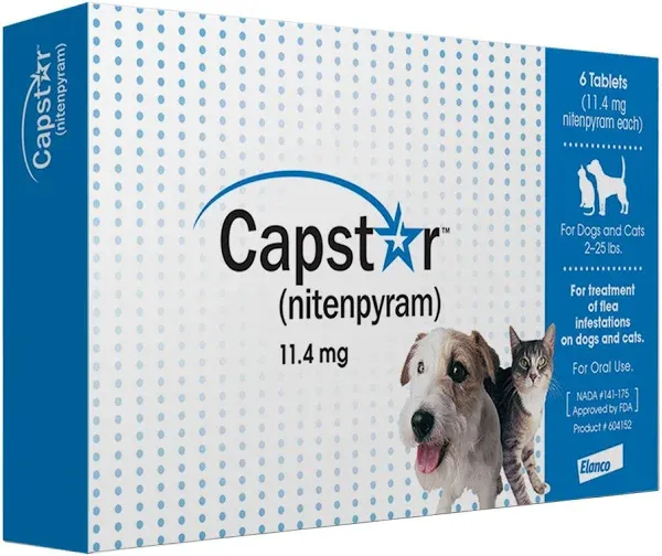 Capstar Oral Flea Treatment 60 Tablets Capstar for Cats or Dogs 2-25 lb