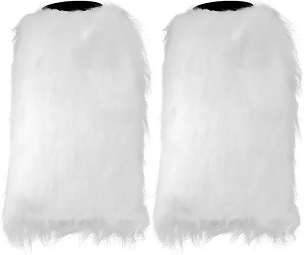 Skeleteen Boot Cuff Leg Warmers - Fluffy White Faux Fur Boots Warmer Cuffs For Women And Girls