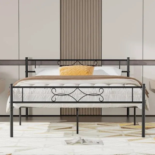  Queen Size Bed Frame Metal Platform/Mattr<wbr/>ess Foundation with headboard 