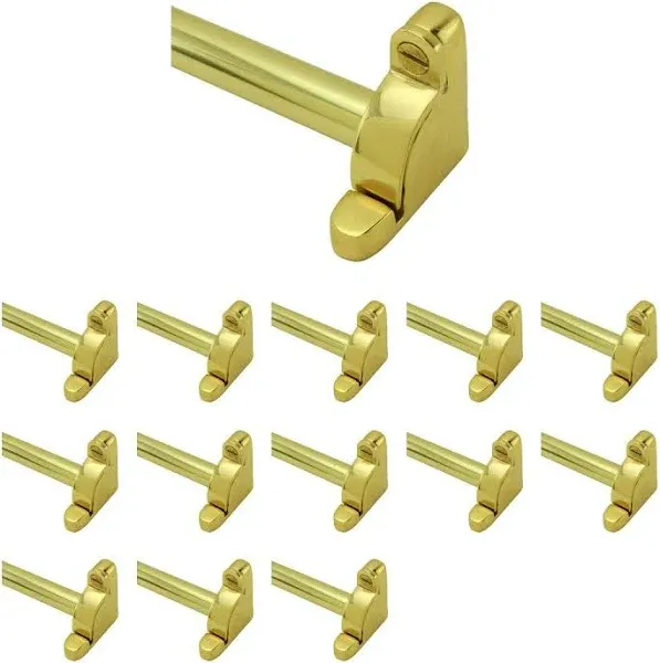 Renovators Supply Stair Carpet Rods 39.5" Bright Brass Carpet Runner Rods with Holder Bracket Hardware Pack of 13