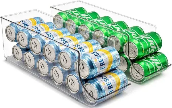 2-Pack Clear Plastic Stackable Dispenser Holds 12 Cans Can Holder