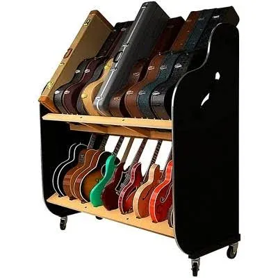 A&S Crafted Products A&S Crafted Products The Session-Pro Double-Stack Mobile Guitar & Case Rack