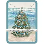 Current Beach Tree Personalized Christmas Greeting Cards Set - Set of 18 Large 5 x 7-Inch Folded Cards, Themed Holiday Card Value Pack, Add Names or Text, Envelopes Included