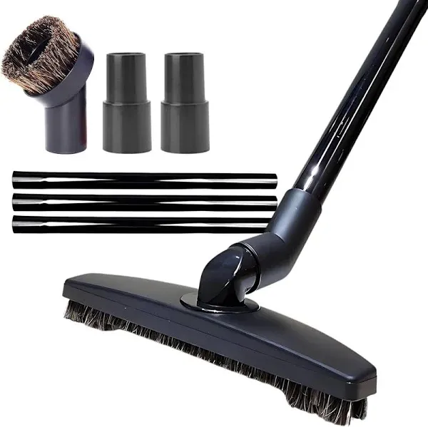 HorseHair Vacuum Floor Brush Head with Extension Wand Compatible with Vacuums using 1-1/4'' & 1-3/8'' Accessories and Attachments - Hardwood Floor Vacuum Brush with Vacuum Extension Tube 1.25''