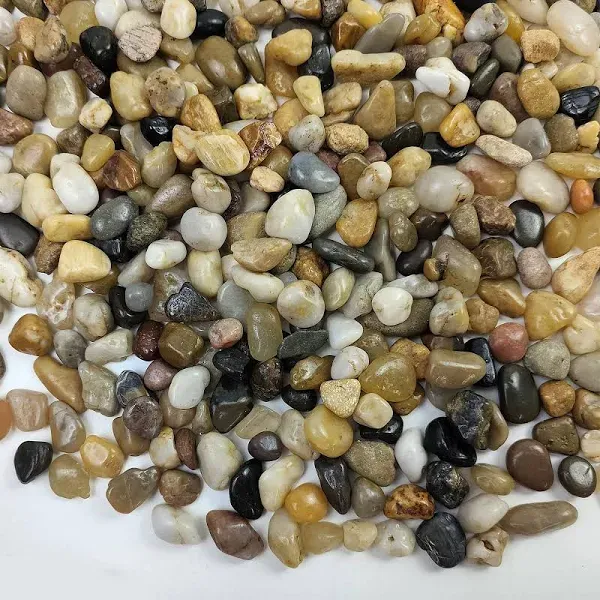 5 lbs Polished Pebbles, 3/8 Inch Pea Gravel for Plants, Decorative Stones River Rocks for Succulent Soil Cover, Cactus, Aquarium, Vase and Outdoor Garden Landscaping