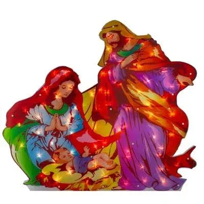 Northlight Lighted Holy Family Nativity Scene Christmas Outdoor Decoration