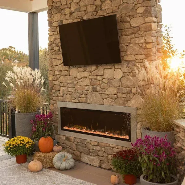 Touchstone Sideline Elite 60 Inch Outdoor Smart Electric Fireplace 80049