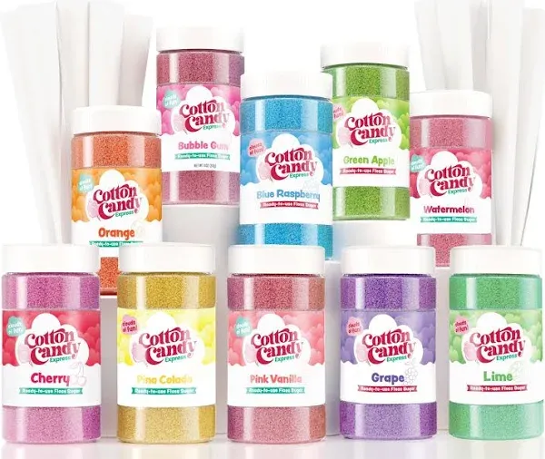 Cotton Candy Express Floss Sugar and Cones Variety Pack