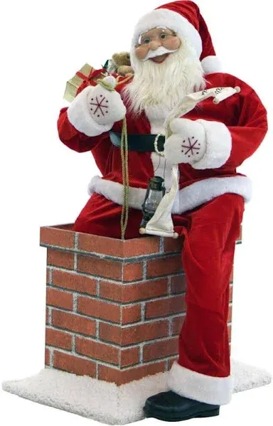 Fraser Hill Farm 48-in. Santa Claus in The Chimney