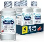 Pedialyte Electrolyte Water with Zero Sugar, Hydration with 3 Key Electrolytes & Zinc for Immune Support, Berry Frost, 1 Liter, 4 Count