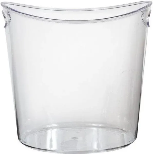 Clear Food-Safe Plastic Ice Bucket - 9" x 9.5", 1 Piece - Perfect for Parties & Chilling Drinks