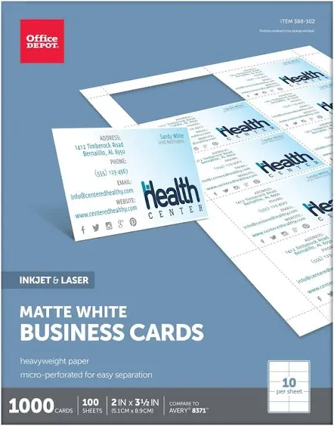 Office Depot Matte Business Cards