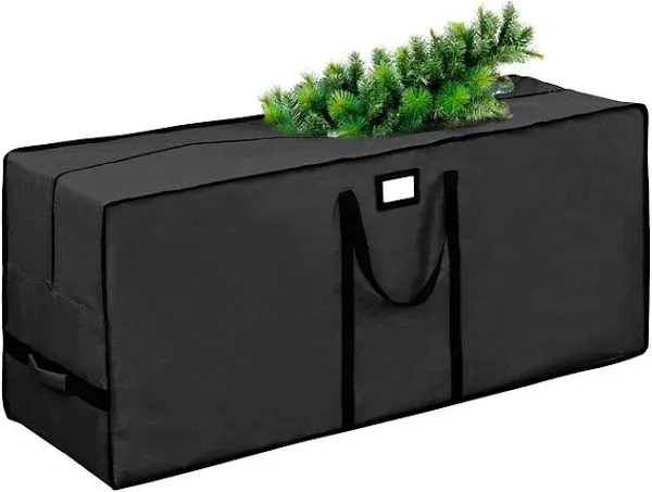 Tree Storage Bag, Waterproof Christmas Tree Storage, Fits Up to 7.5 ft Tall Artificial Disassembled Trees,Extra Large Heavy Duty Storage Container with Handles (Black, 47"x15"x20)