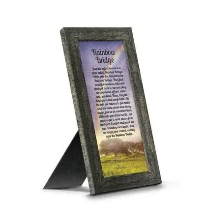 Crossroads Home Décor Rainbow Bridge Picture Frame, Dog Loss, Loss of a Pet, Loss of a Cat, Pet Memorial Picture Frame, 7414BW