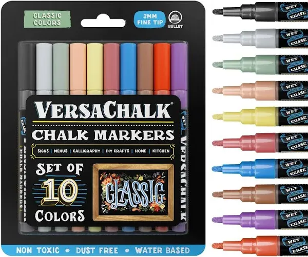 Versachalk Marker,Bullet/<wbr/>Chisel,Assorte<wbr/>d VC106-B Versachalk VC106-B 811814030059