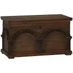 Household Essentials Wooden Arch Trunk, Small, Brown