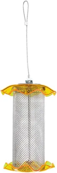 Birds Choice  Small Nyjer Seed Forever Feeder with Stainless Steel Screen in Yellow