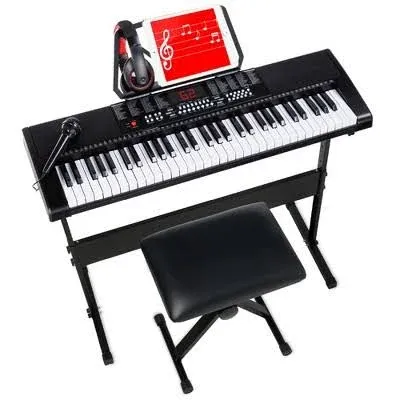 61-Key Electronic Keyboard Piano Portable Electric Keyboard Complete Beginner...