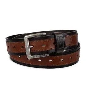 Columbia Men's Classic Logo Fully Adjustable Leather Belt